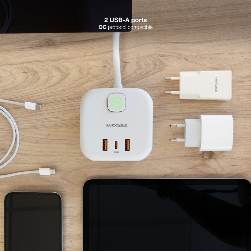 Nanocable 10.37.0011 power extension 1.4 m 3 AC outlet(s) White