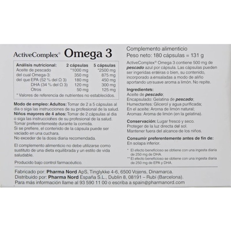 Activecomplex Omega 3 180 Capsules