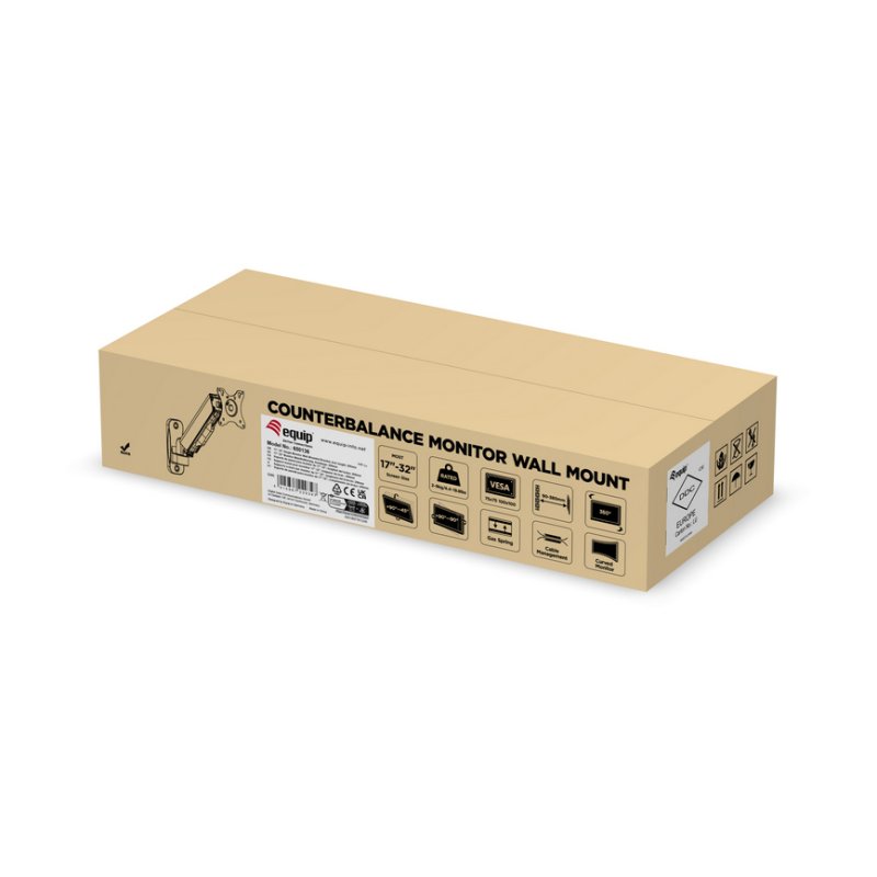 Equip 17"-32" Single Monitor Wall-Mounted Bracket, Arm length:334mm