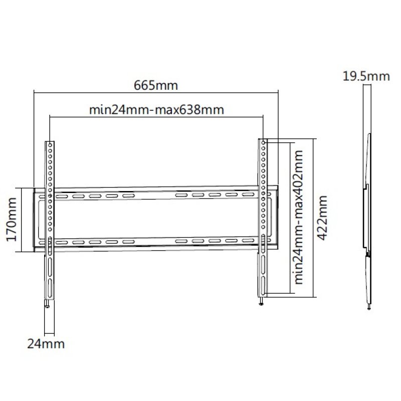 Equip 650333 37"-75" Fixed TV Wall Bracket