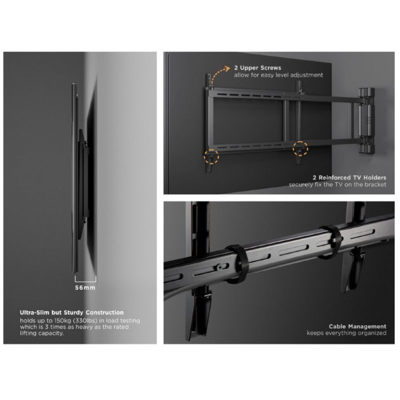 Equip Wandhalterung 32"-75"/1TFT Motor. 2Gelenke 50Kg sw lite Retail