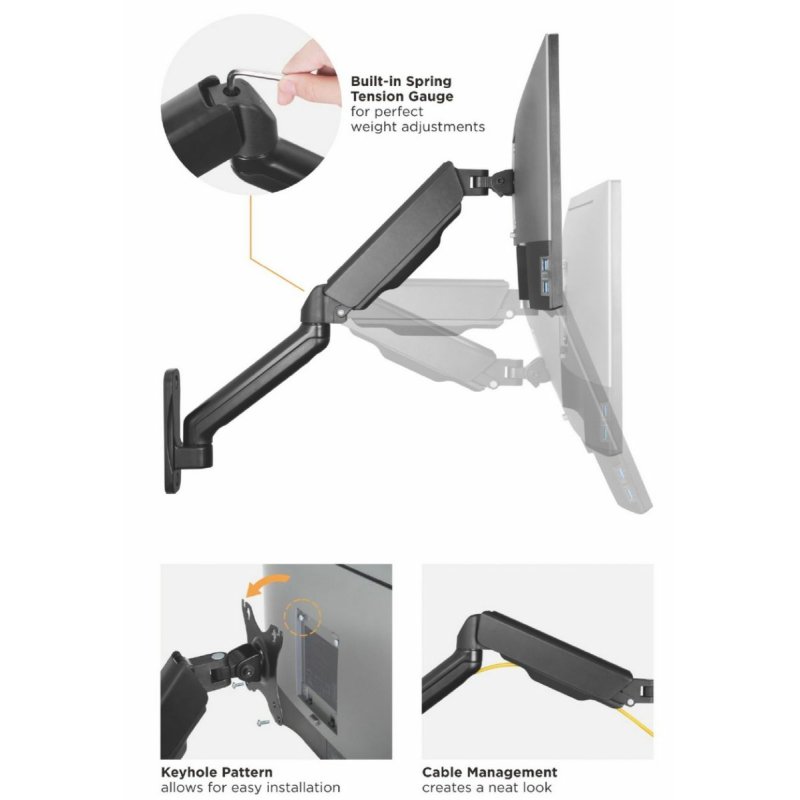 Equip 17"-32" Dual Monitor Wall-Mounted Bracket