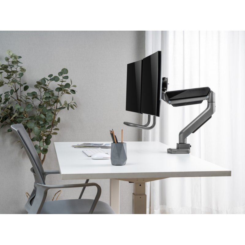 Equip Tischhalterung 17"-32"/2TFT 360° Gasfeder 9Kg silber lite Retail