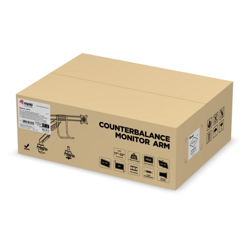 Equip Tischhalterung 17"-32"/2TFT 360° Gasfeder 9Kg silber lite Retail