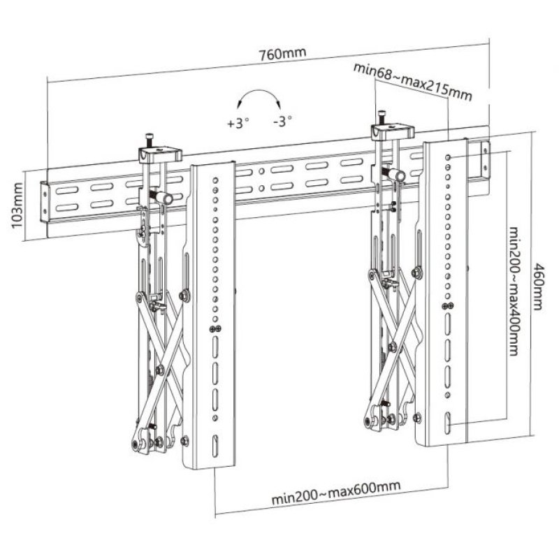 Equip Wandhalterung 37"-70"/1TFT Popout 1Gelenk 45Kg sw lite Retail