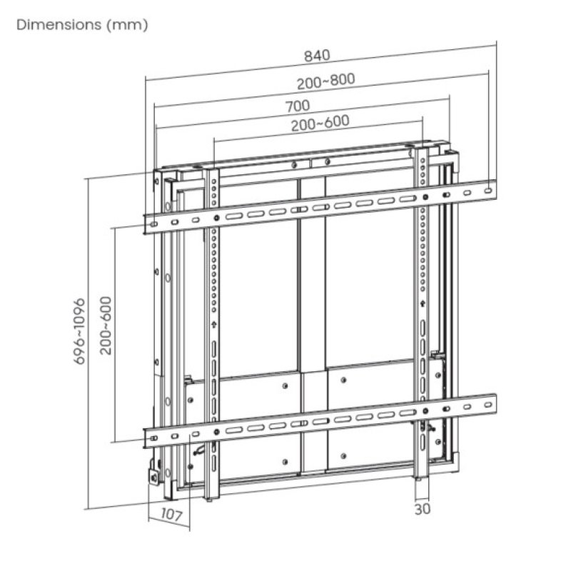 Equip 650346 60« -100 » Support mural TV interactif haut-bas