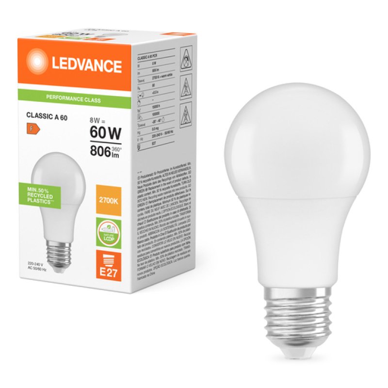 Osram LED CLASSIC LED bulb Warm white 2700 K 8 W E27 F