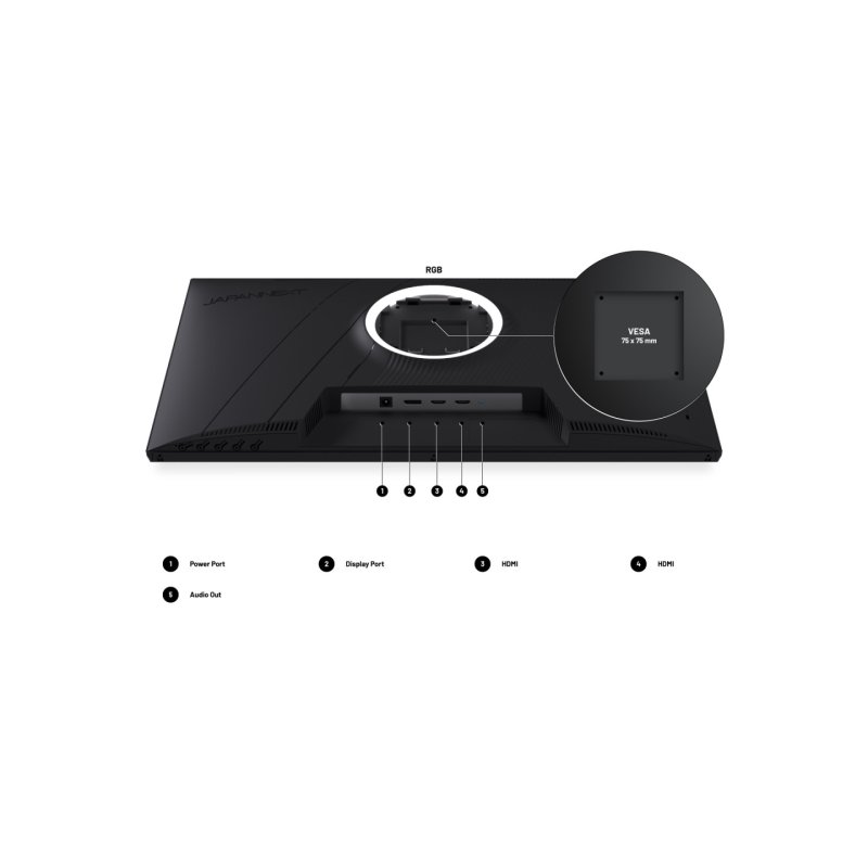 JAPANNEXT JN-I238FHD200F écran plat de PC 60,5 cm (23.8") 1920 x 1080 pixels Full HD LCD Noir