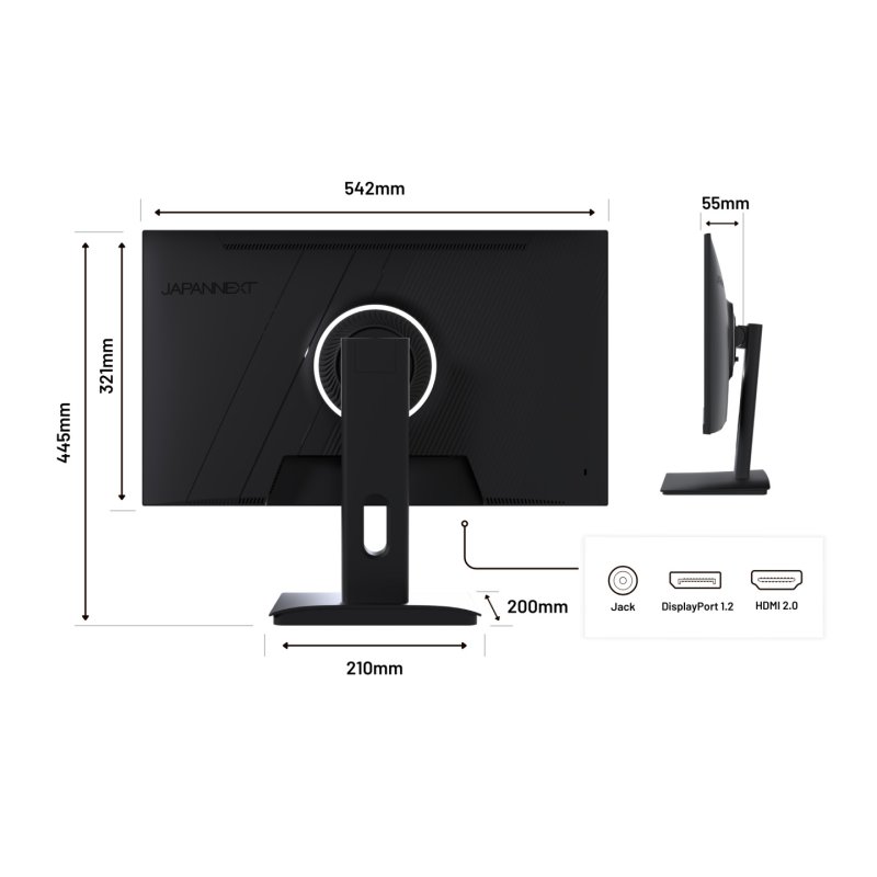 JAPANNEXT JN-I238FHD200F écran plat de PC 60,5 cm (23.8") 1920 x 1080 pixels Full HD LCD Noir