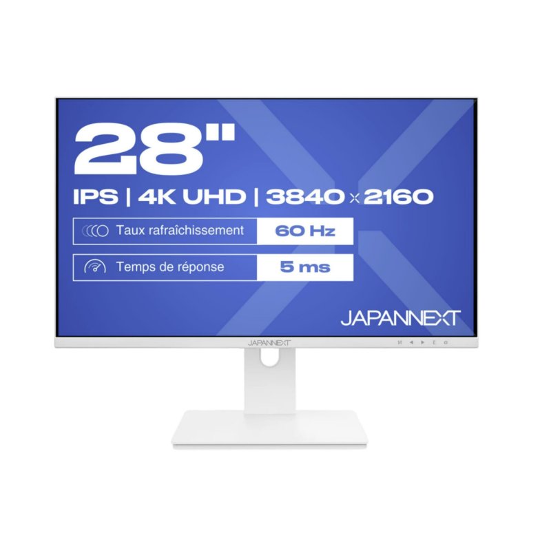 JAPANNEXT JN-IPS280UHD60F-PW écran plat de PC 71,1 cm (28") 3840 x 2160 pixels 4K Ultra HD LCD Blanc
