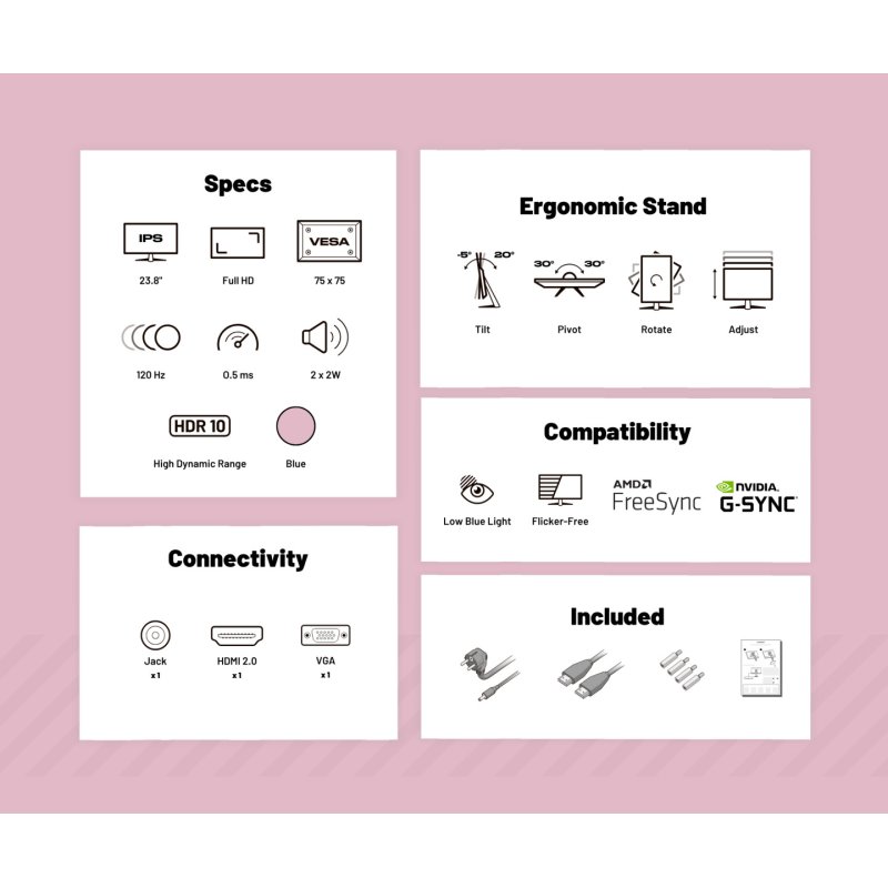 JapanNext FHD Gaming Monitor 60,45cm (23,8")