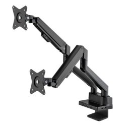 MANHATTAN Aluminium-Tischhalterung mit Gasdruckfeder fr zwei Monitore 43,2-81,3cm 17-32Zoll und 8-in-1-Dockingstation