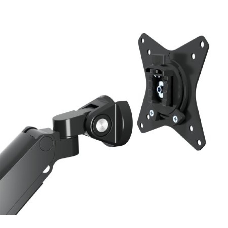 Manhattan Dual Desk Mount for TV & Monitors (Full Motion Gas Spring) with built-in Dock, For screens to 27", Ports