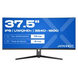 JAPANNEXT JN-IPS375UWQHD 75F-C65W-HS computer monitor 95.2 cm (37.5") 3840 x 1600 pixels UltraWide Quad HD LCD Black,