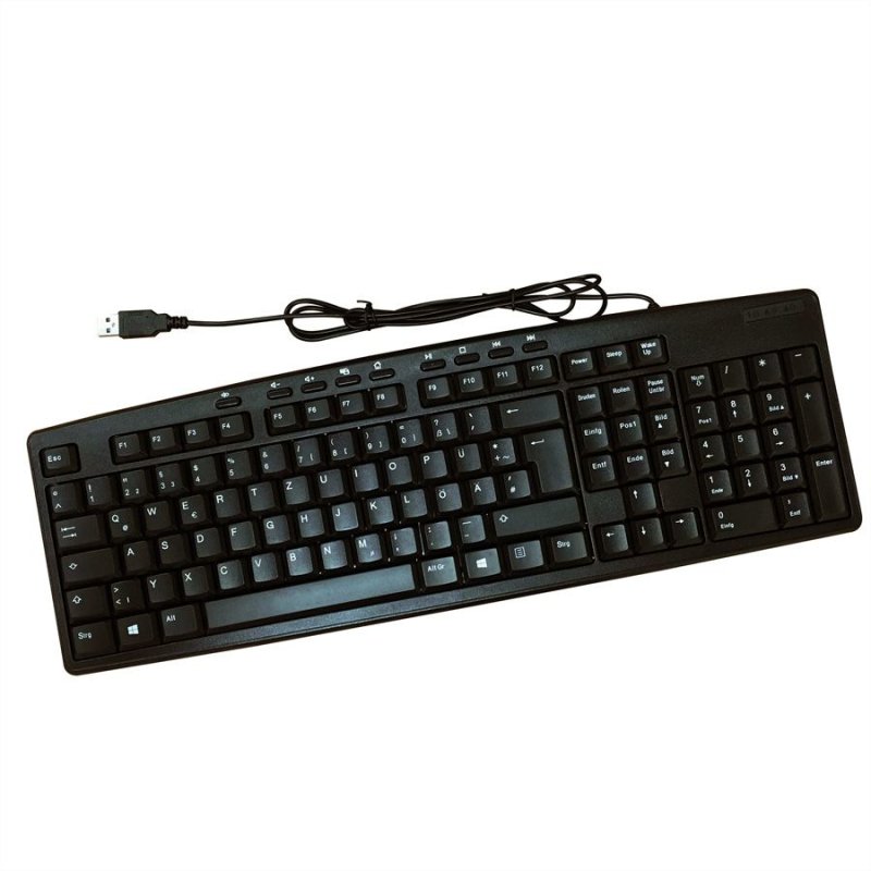 ROLINE 18.02.3226 keyboard Universal USB QWERTZ German Black