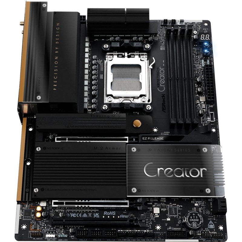 Asrock X870 TAICHI CREATOR, AMD X870, AM5, ATX, 4 DDR5, HDMI, 2 USB4, Wi-Fi 7, 10G & 5G LAN, 4x M.2