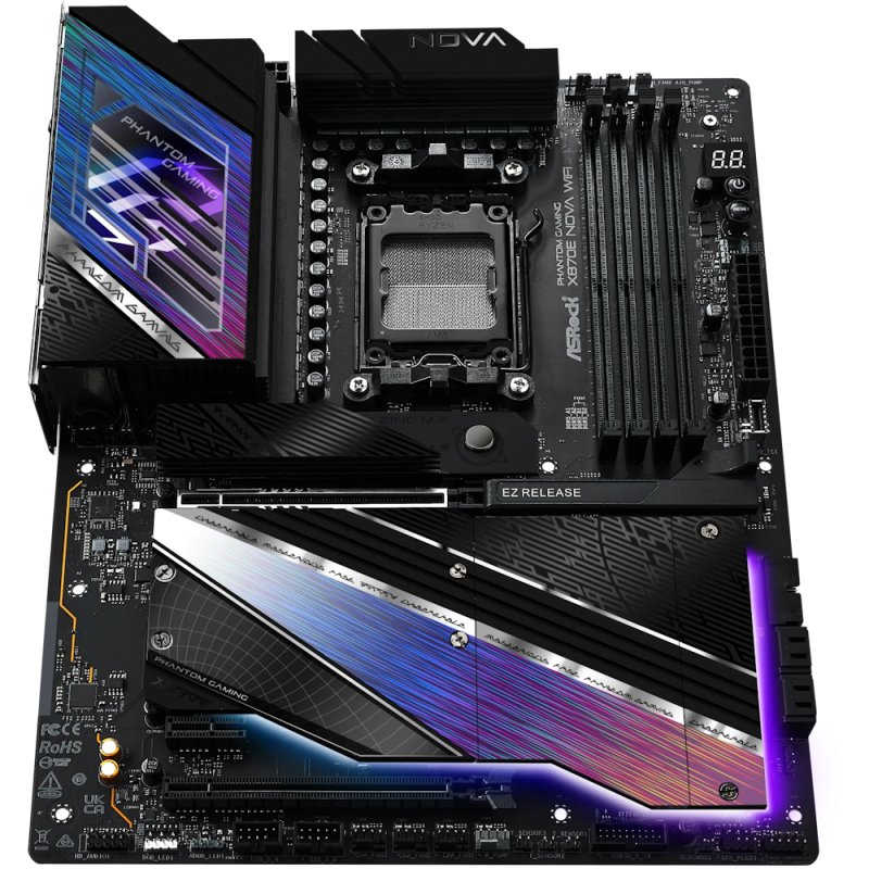 Asrock X870E NOVA WIFI, AMD X870E, AM5, ATX, 4 DDR5, HDMI, 2 USB4, Wi-Fi 7, 5G LAN, RGB, 5x M.2