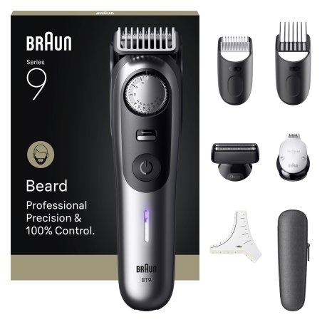 Braun BeardTrimmer 9 80789785 tondeuse à barbe AC/Batterie 20 2 cm Mouillé & sec Gris