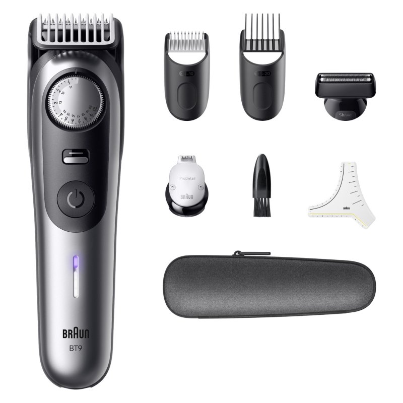 Braun BeardTrimmer 9 80789785 beard trimmer AC/Battery 20 2 cm Wet & Dry Grey
