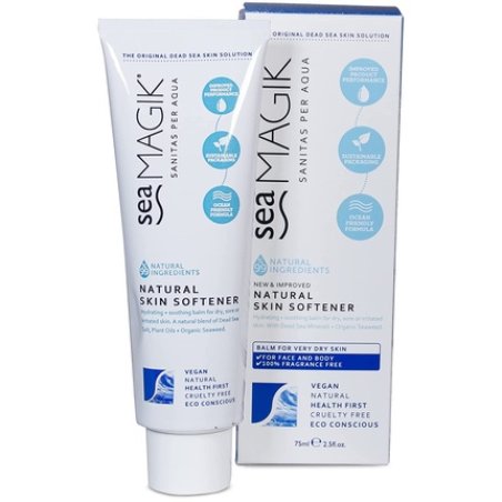 Sea Magik Natural Skin Softener 75ml 2.53oz with Dead Sea Salt and Organic Seaweed 100% Vegan