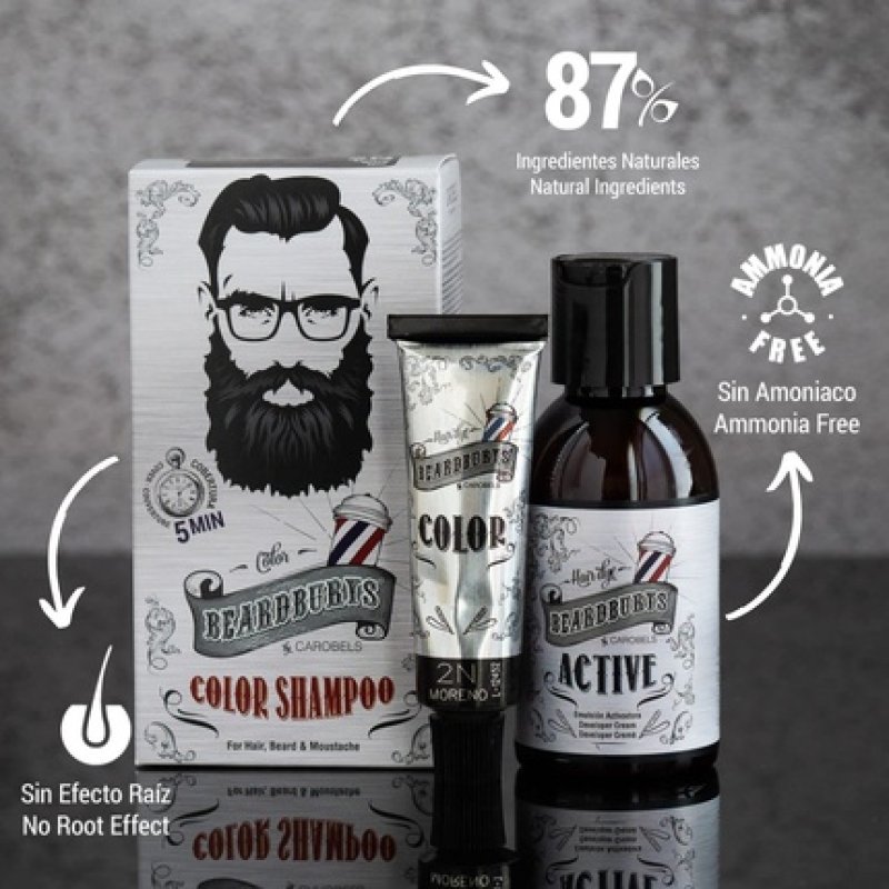 Beardburys Color Shampoo Beard and Hair Color in Shampoo - Rabbit Removing and Beard Care