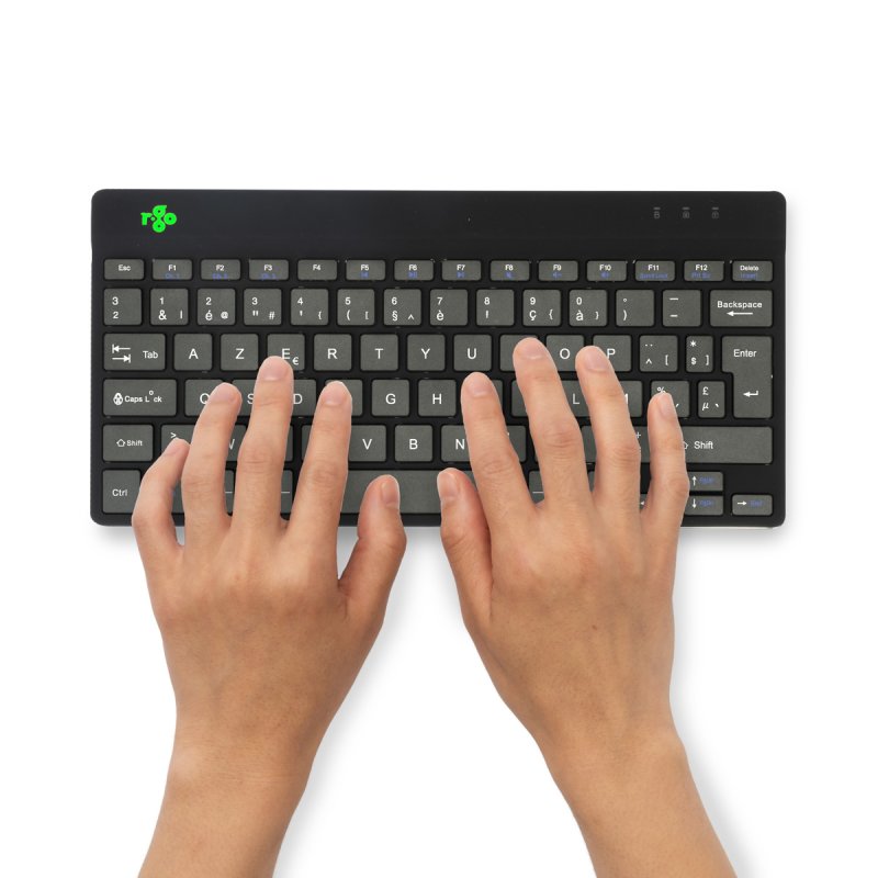 R-Go Tools Clavier ergonomique R-Go Compact Break, clavier compact avec logiciel de pause, AZERTY (BE), Bluetooth, noir