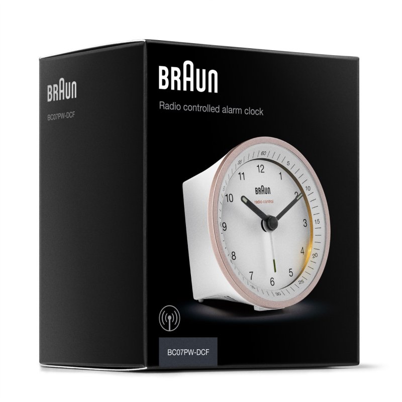 Braun BC07 Quartz alarm clock Pink, White