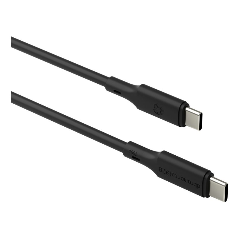 dbramante1928 IT - USB-Kabel - 24 pin USB-C (M) zu 24 pin USB-C (M) - 3 m - USB-Stromversorgung (100 W) - Schwarz
