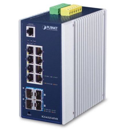 PLANET Industrial L3 8-Port 1000T 4-Port 10G SFP 