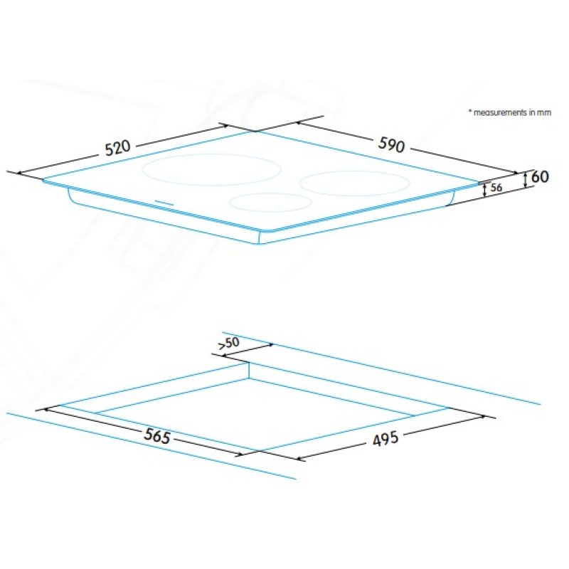 Edesa EIM-6330 HT A Black Built-in Zone induction hob 3 zone(s)