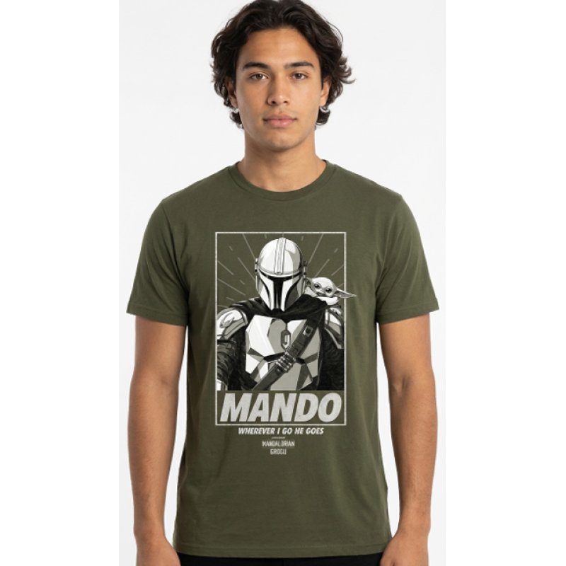 MANDALORIAN & GROGU - Wherever i go he goes - T-Shirt (XL)