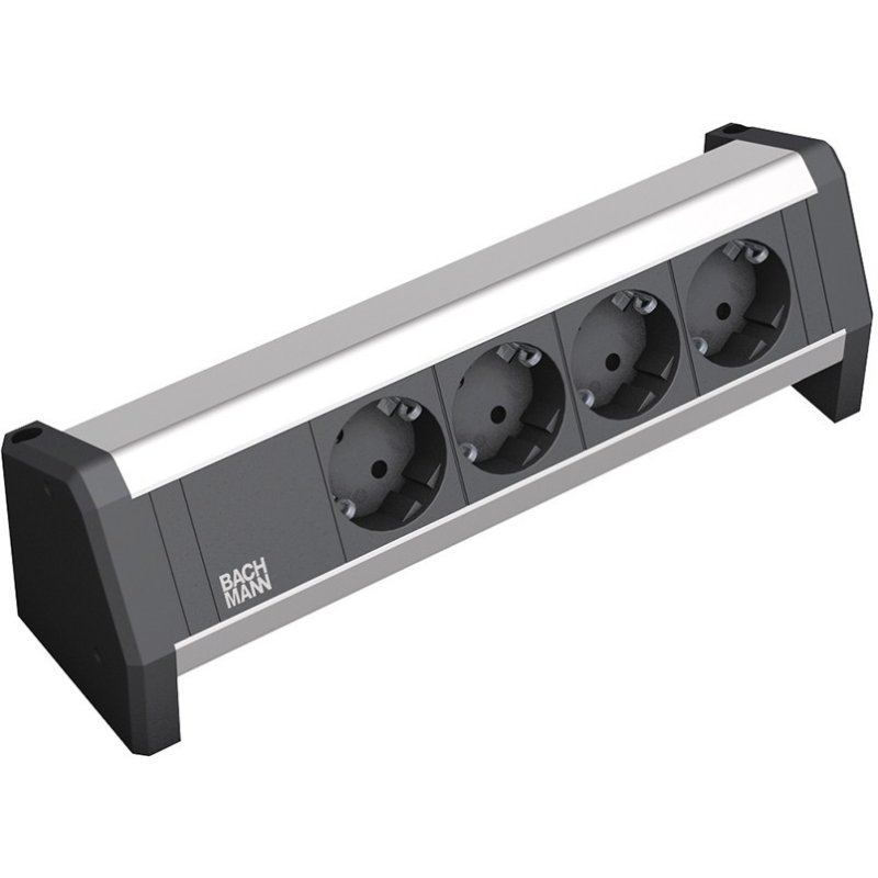 Bachmann 902.0049 power extension 4 AC outlet(s) Indoor Black, Grey