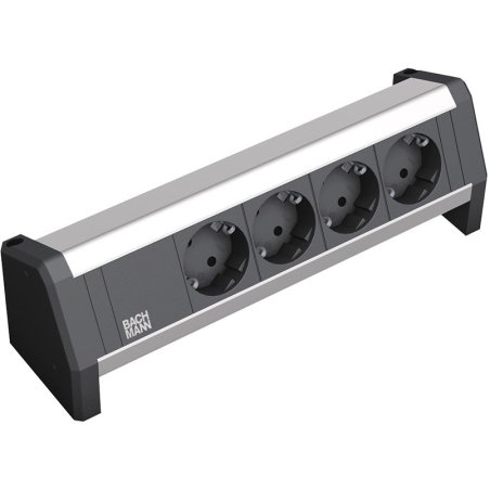 Bachmann 902.0049 power extension 4 AC outlet(s) Indoor Black, Grey