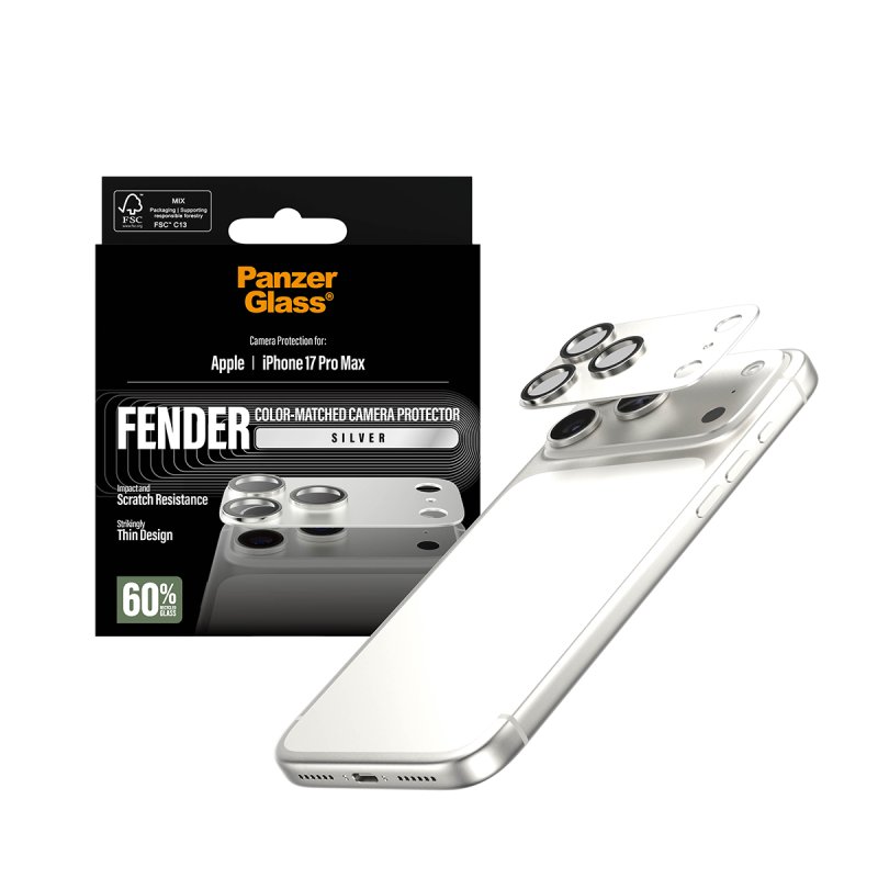 PanzerGlass Fender Camera Protector Silver iPhone 17 Pro Max Protection d'écran transparent Apple 1 pièce(s)