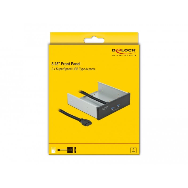 Delock Front Panel 5.25? mit 2 x USB 5 Gbps Typ-A Ports