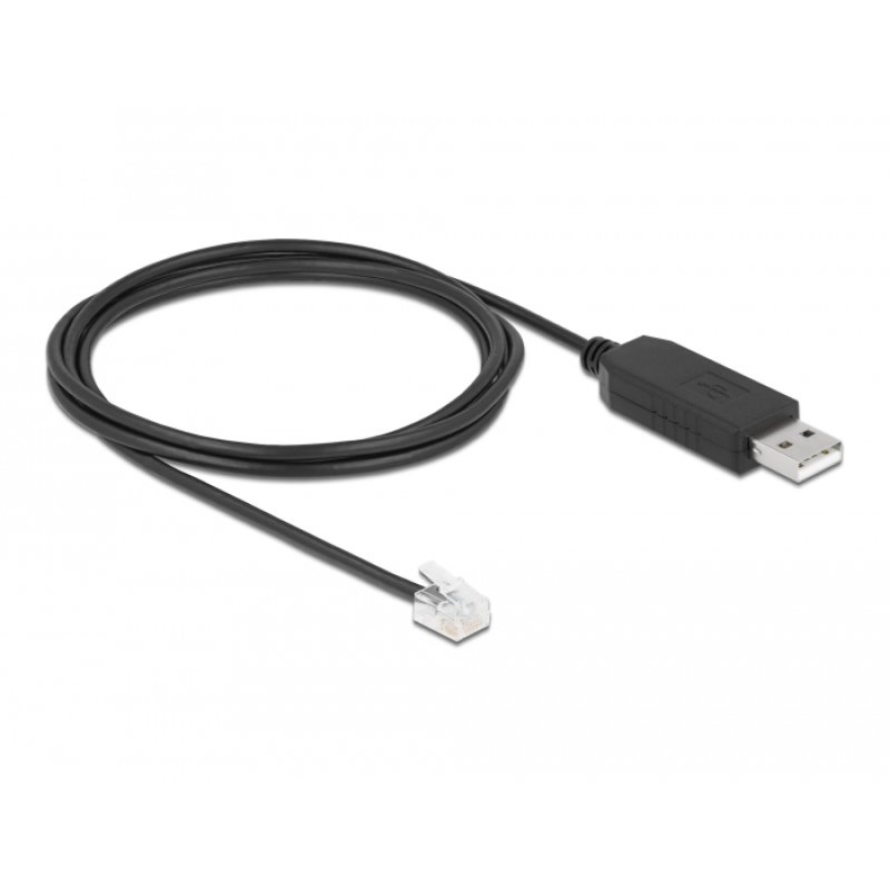 DELOCK Adapterkabel USB Typ-A zu Seriell RS-232 RJ12mit ESD Schutz APC 2m