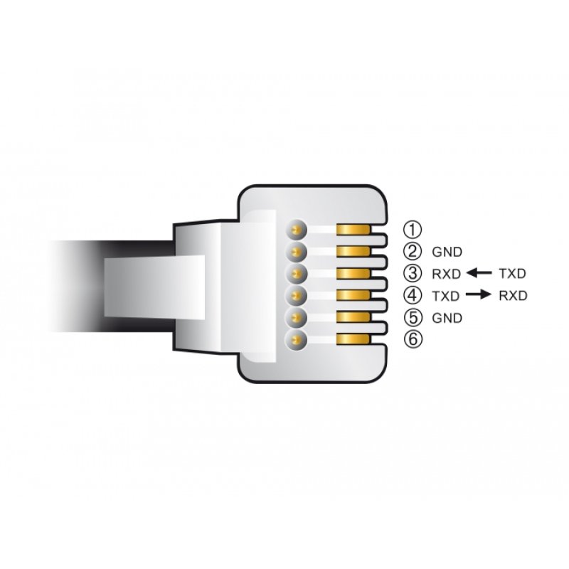DeLOCK Adapter cable USB Type-A to Serial RS-232 RJ12 with ESD protection APC 2 m