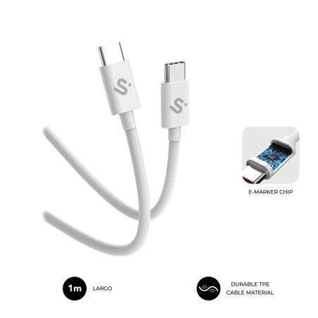 SUBBLIM SUBCAB-C10010 USB cable USB 2.0 1 m USB C White