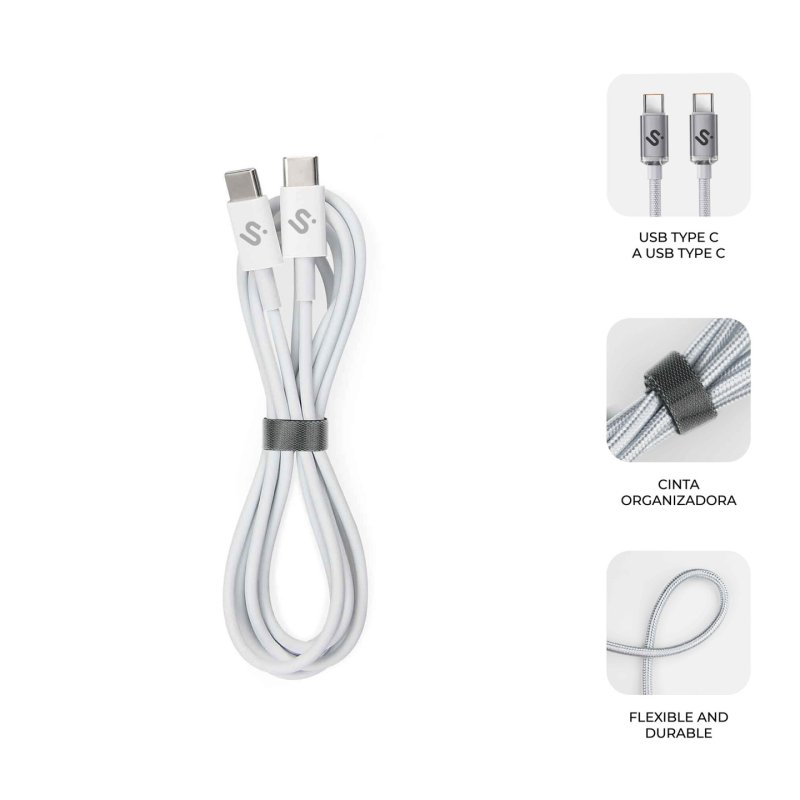 SUBBLIM SUBCAB-C10010 USB cable USB 2.0 1 m USB C White
