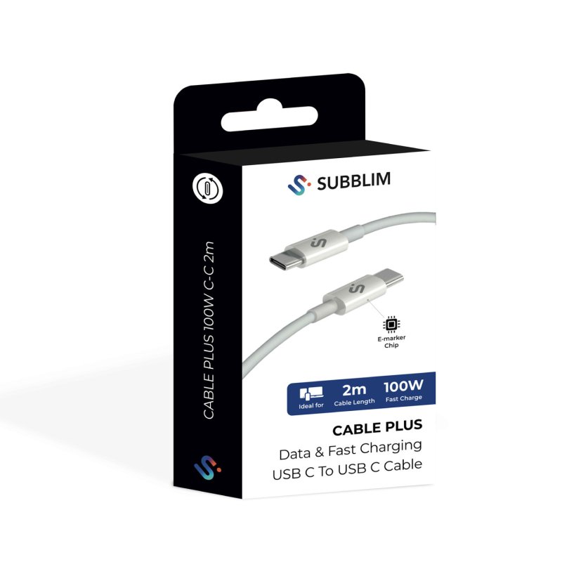 SUBBLIM SUBCAB-C10011 USB cable USB 2.0 2 m USB C White