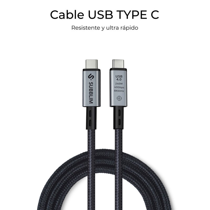 CABLE HIGH 240W C-C USB4.0 8K 1,5M