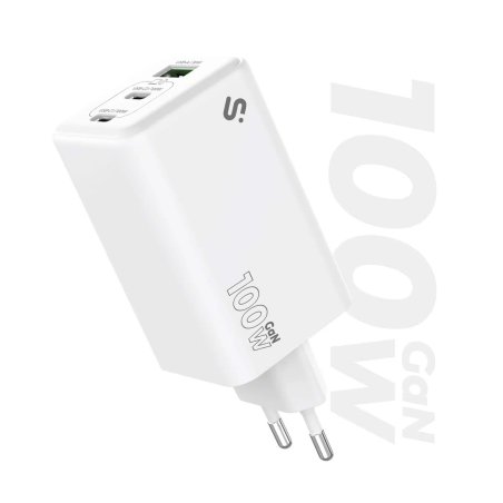 SUBBLIM Cargador GaN 100W USB-C, 3 Puertos (2x USB-C 1x USB-A)