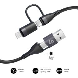 SUBBLIM SUBCAB-4IN101 câble USB USB 2.0 1 m USB C Noir