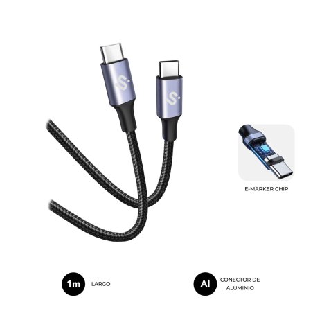 SUBBLIM SUBCAB-C10001 câble USB USB 2.0 1 m USB C Noir