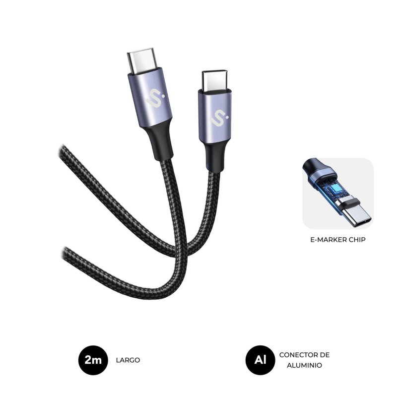 SUBBLIM SUBCAB-C10002 USB cable USB 2.0 2 m USB C Black