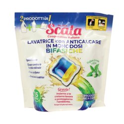 Scala Washing Machine Detergent With Antiscale 15 Biphase Doses Mint And Flowers