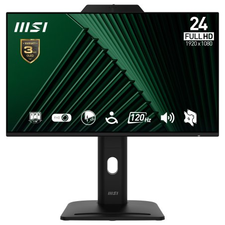 MSI Pro MP242PMG 23.8 Inch Monitor, FHD (1920 x 1080), 120Hz, IPS, 1ms, 1x HDMI 1.4b, 1x DP 1.2a, 1x D-Sub(VGA), 2xUSB