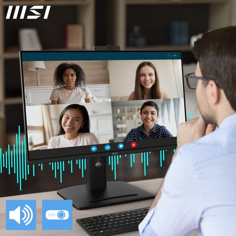 MSI Pro MP275QPDG 27 Inch Monitor, QHD (2560 x 1440), 100Hz, IPS, 1ms, 2x HDMI 2.0b, 1x DP 1.2a input, 1x DP 1.2a