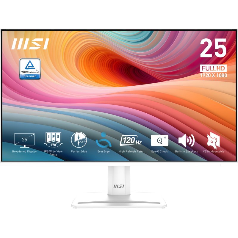 MSI Pro MP251W E2 computer monitor 62.2 cm (24.5") 1920 x 1080 pixels Full HD LED White