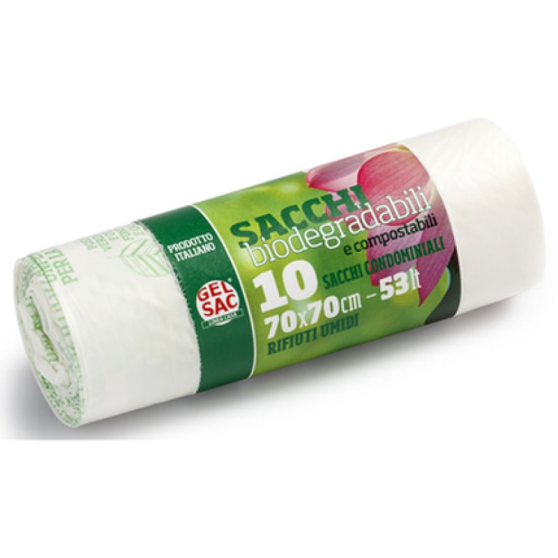 Gelsac Gel Sac 10 Biodegradable And Compostable Bags For Organic Waste 70x70 Cm 53 Lt